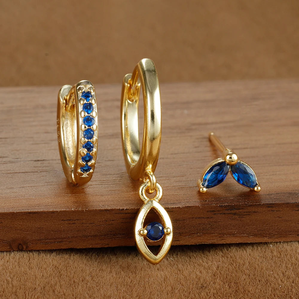 Blue Zircon Earrings  Earring Fashion Jewelry