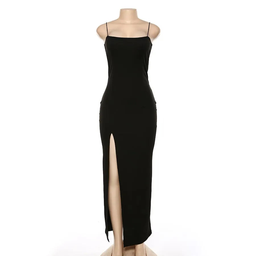 Summer Hot selling Women's Wear Slim Fit Off Back Sexy Split Dress with One Line Collar