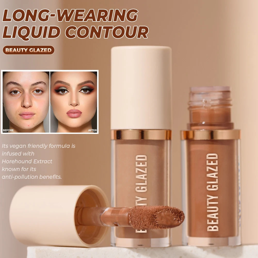 Glazed 2 Color Liquid Contouring To Enhance The Facial Contour,Waterproof
