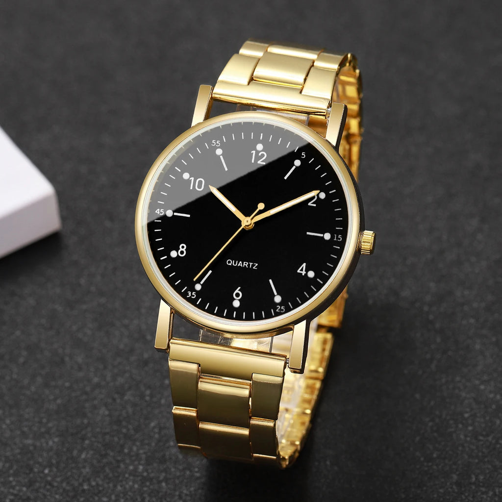 2..4PCS Arabic Women Watches Simple Quaretz Wristwatch with Bracelets