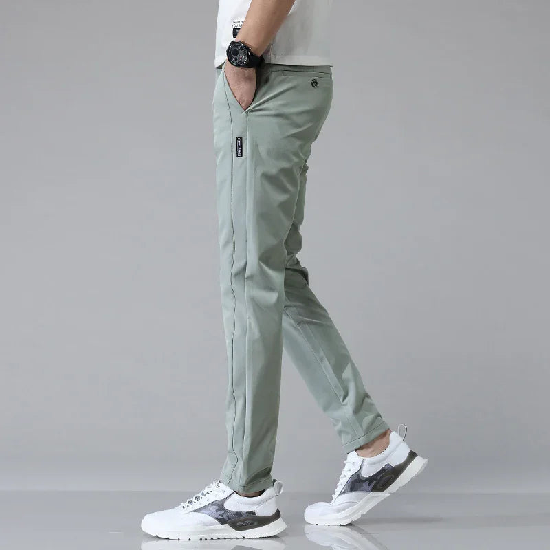Men's Stretch Slim Straight Casual Pants High Quality Fashion Breathable Golf Sports Trousers