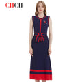 Women's Dress New Sleeveless Knitted Long Dress Business Women's Wear