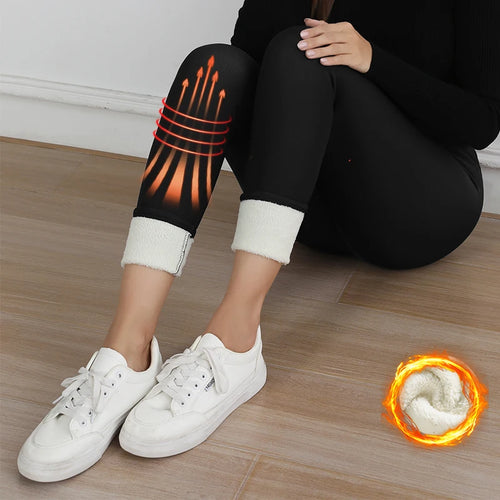 Autumn Winter Women Fleece Leggings Letter Embroidery Design Warm Velvet Thicken