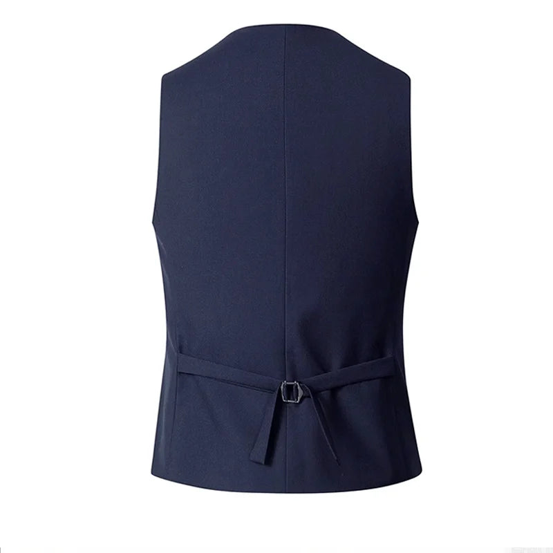 ummer Man Suit Vest Sleeveless Vest with Adjustable Waist Single Breasted Solid Color Business Suit Vest Wedding