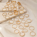 Knuckle Rings Set For Women Gold Color Finger Ring Girls Fashion