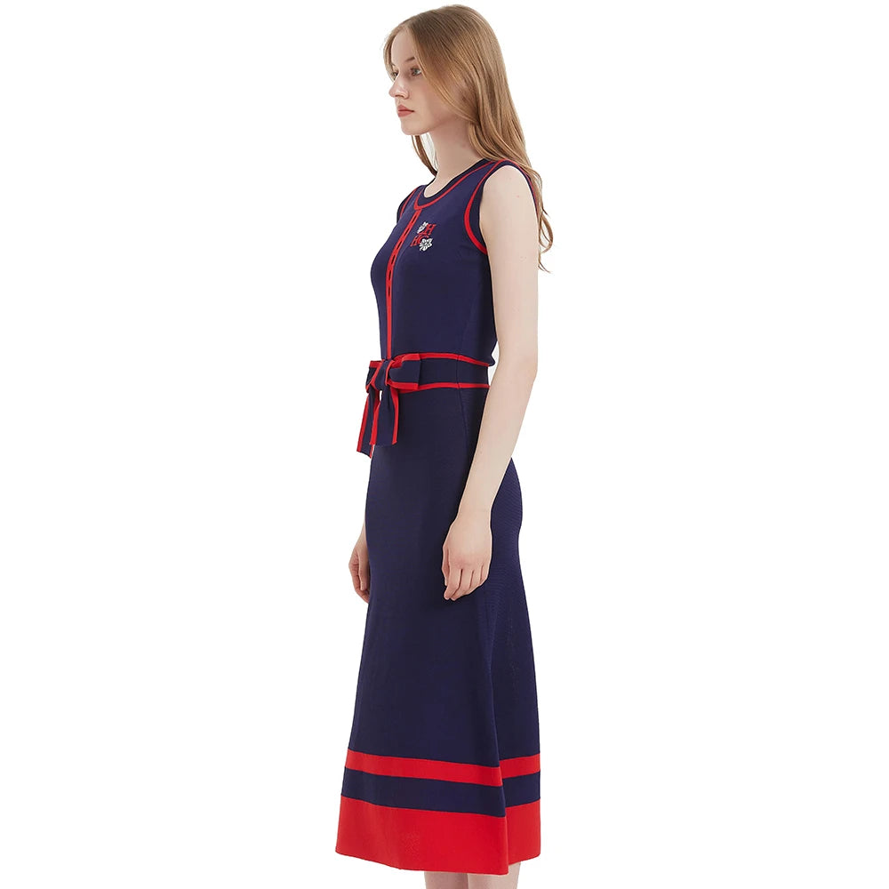 Women's Dress New Sleeveless Knitted Long Dress Business Women's Wear