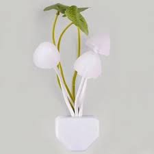 Night Light Plug Light Sensor 3 LED Colorful Mushroom Lamp Led