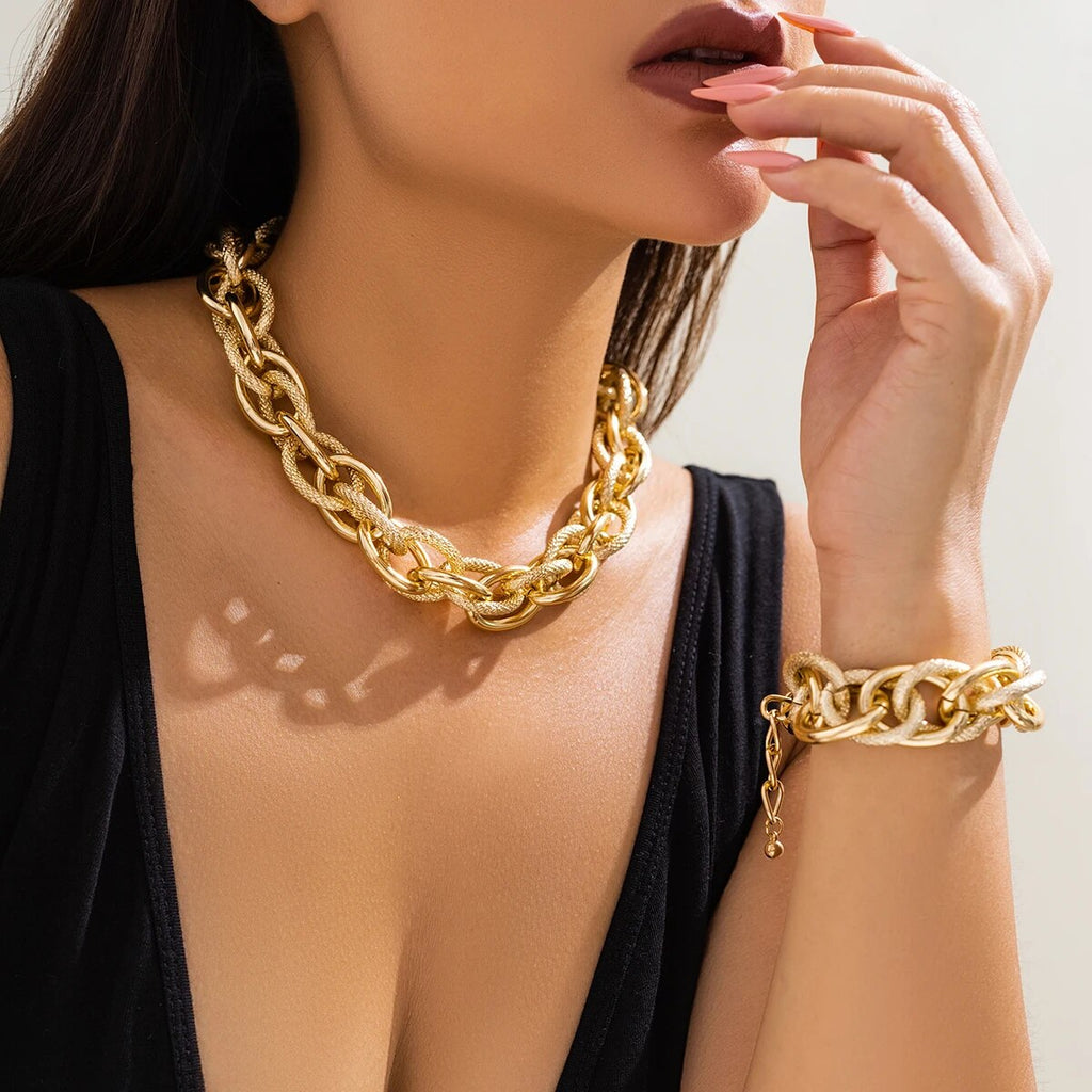 2Pcs/Set Colorful Bohemian Fashion Choker Necklace Bracelet Jewelry Set